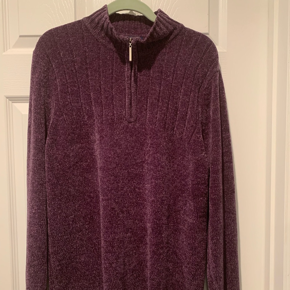 Soft Karen Scott 3/4 zip down sweater. Size L